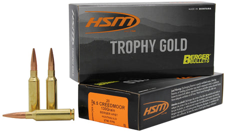 HSM 65CRD130VLD Trophy Gold Berger Hunting VLD Match  130 Grain 6.5mm Creedmoor