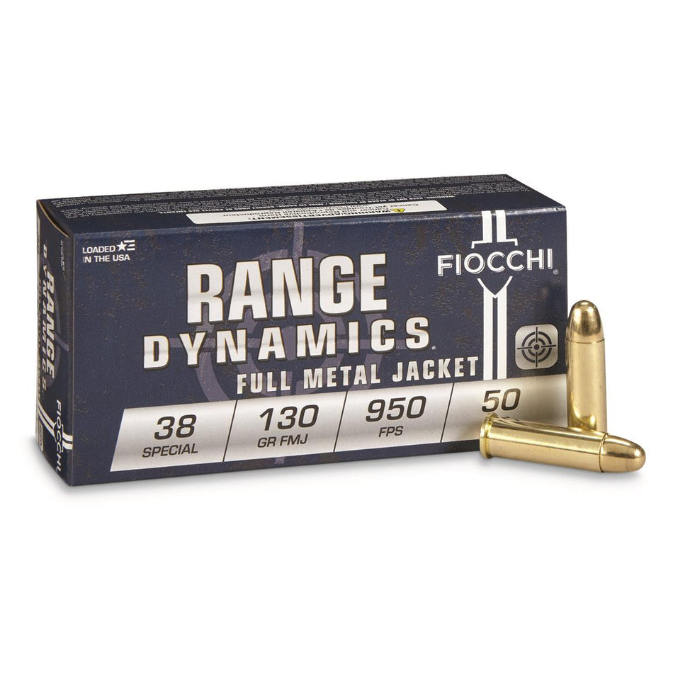 Fiocchi 38A Range Dynamics 38 Special 130gr FMJ Ammo
