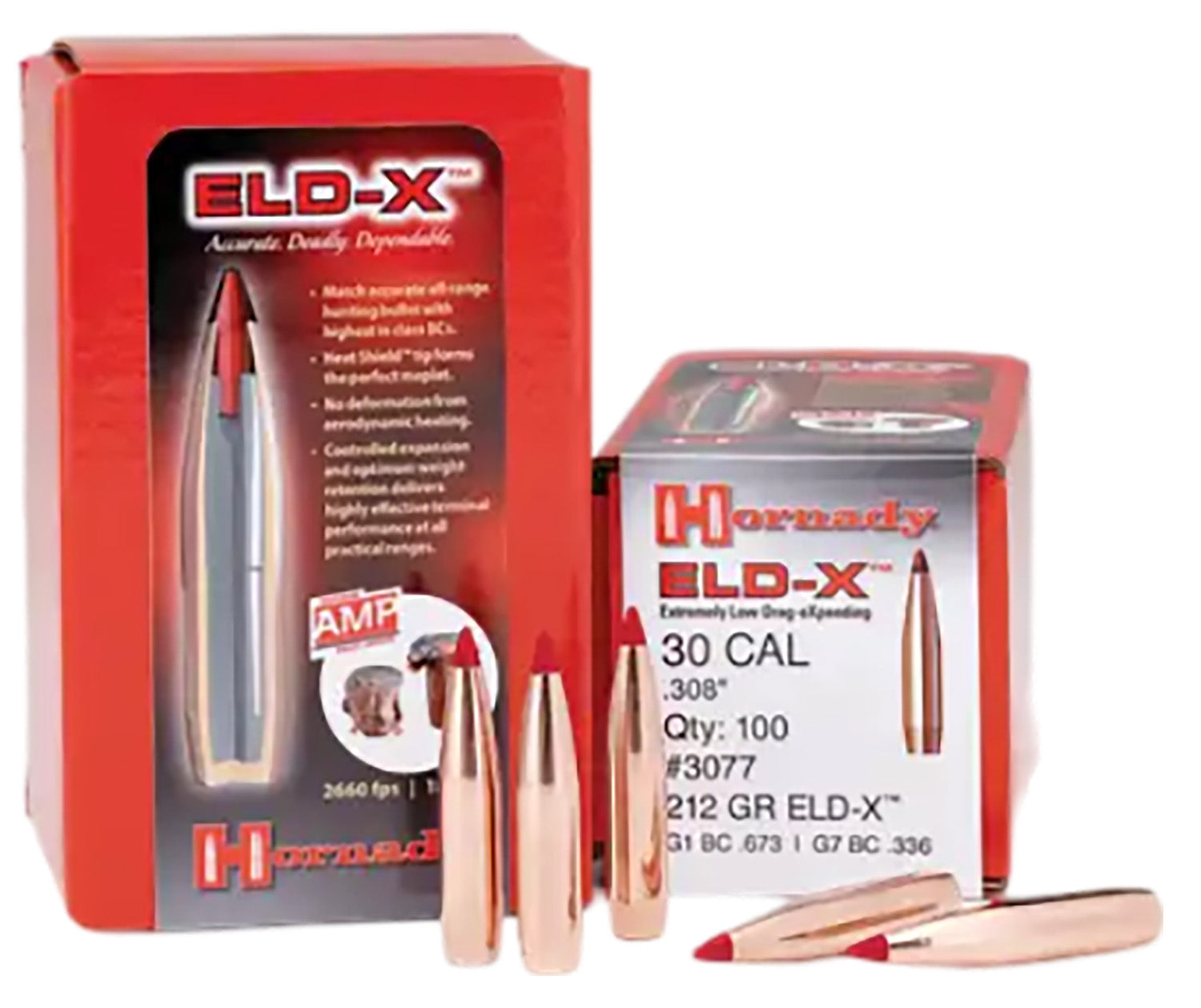 Hornady ELD-X .308 178gr All-Range Hunting Reloading Bullets 100 Per Box