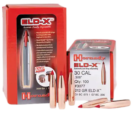 Hornady ELD-X .308 178gr All-Range Hunting Reloading Bullets 100 Per Box
