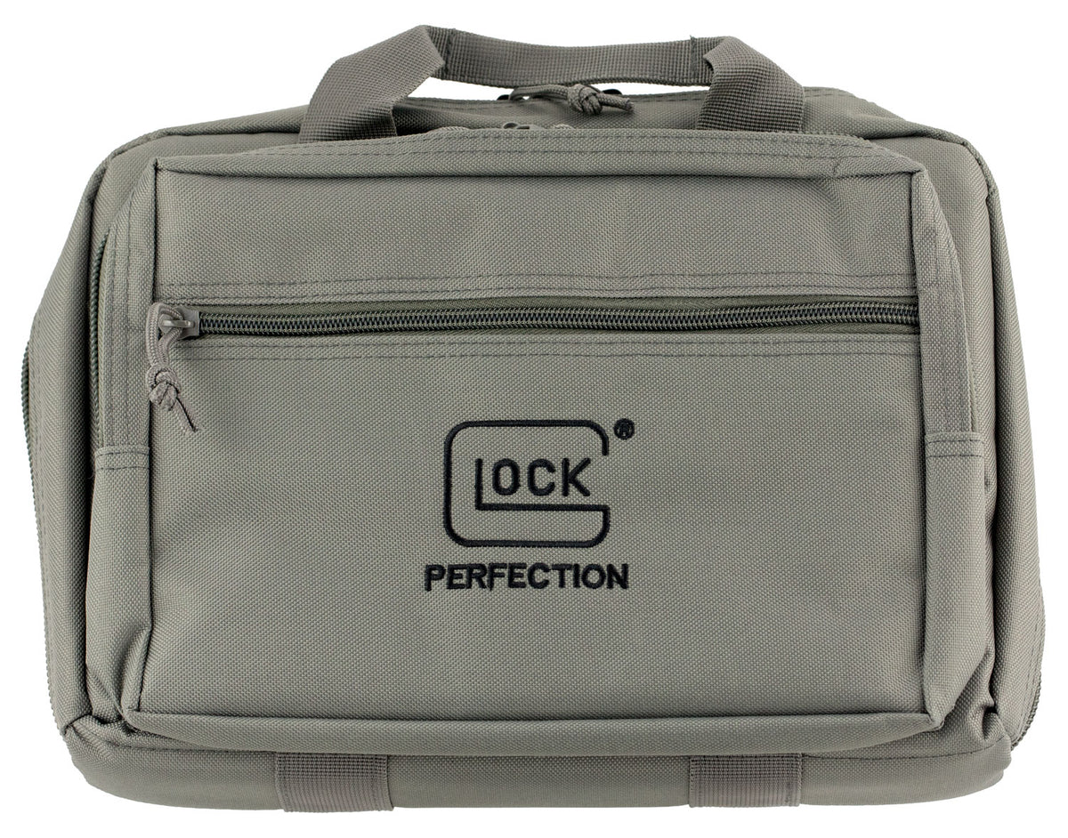 Glock AP60301 Double Pistol Case Gray Dual Padded Compartments with 5 Internal Mag Holders 12.5"x9.5"x4.5"