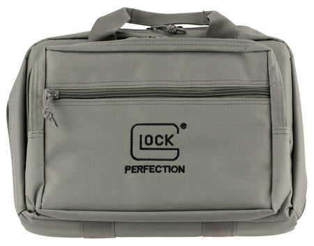 Glock AP60301 Double Pistol Case Gray Dual Padded Compartments with 5 Internal Mag Holders 12.5"x9.5"x4.5"