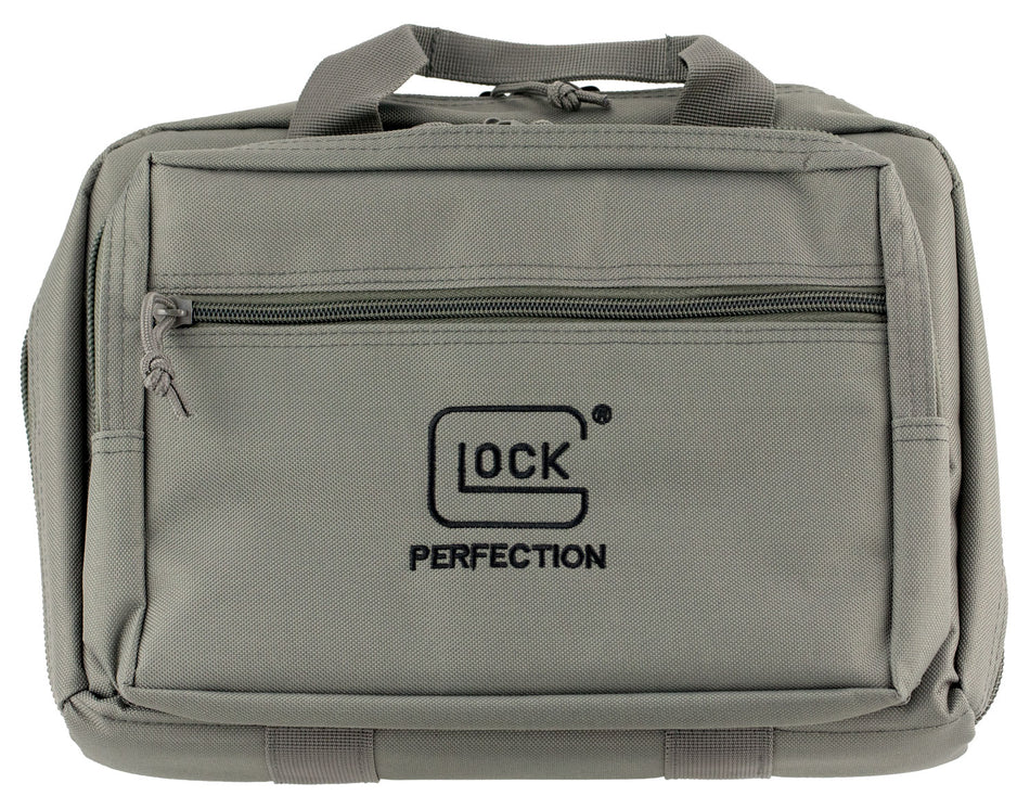 Glock AP60301 Double Pistol Case Gray Dual Padded Compartments with 5 Internal Mag Holders 12.5"x9.5"x4.5"