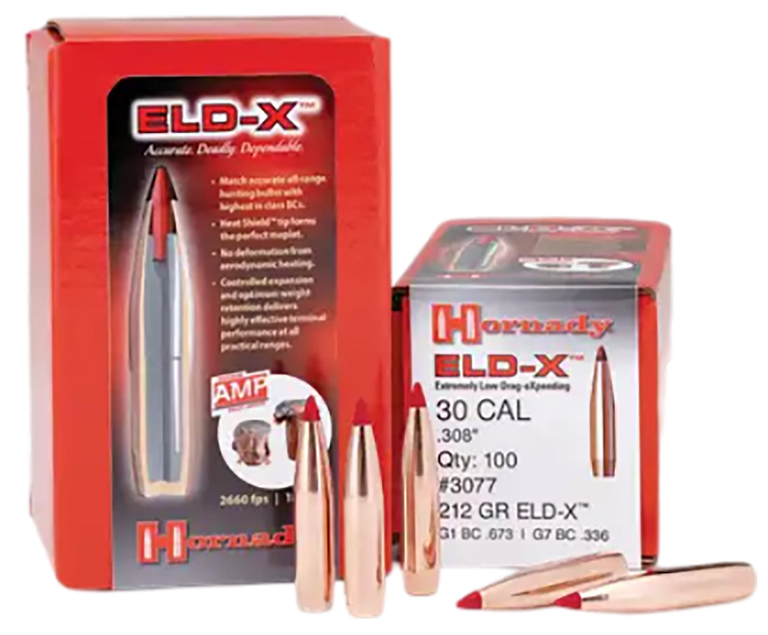 Hornady ELD-X .308 220gr All-Range Hunting Reloading Bullets 100 Per Box