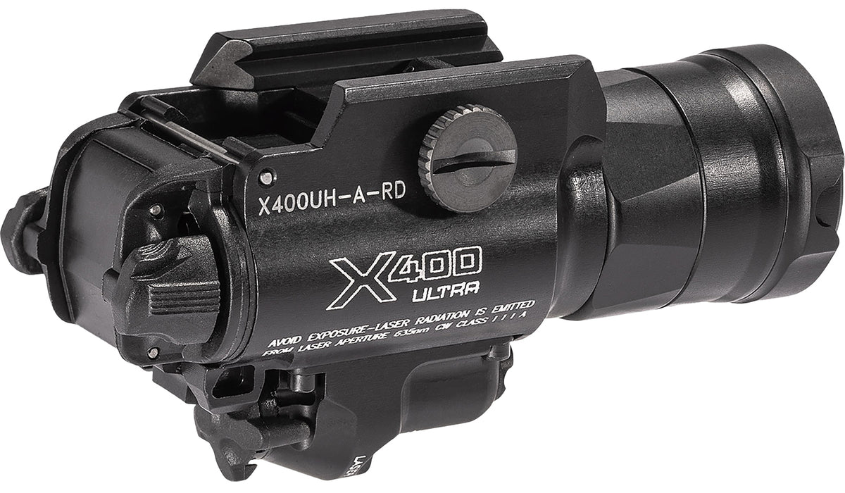 SureFire X400UHARD X400UH-A-RD Ultra Masterfire WeaponLight Black 1000 Lumens White LED/Red Laser