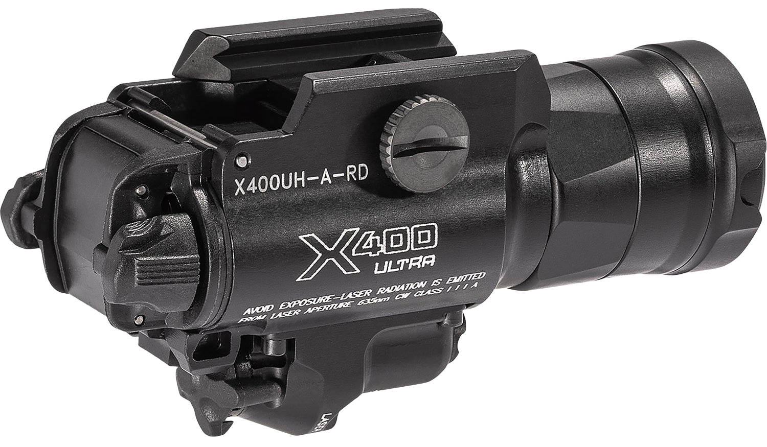 SureFire X400UHARD X400UH-A-RD Ultra Masterfire WeaponLight Black 1000 Lumens White LED/Red Laser