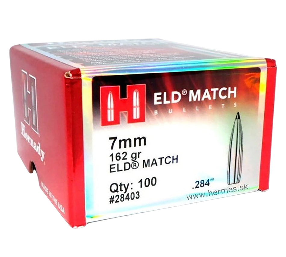 Hornady ELD Match .284 162gr High-BC Target Reloading Bullets 100 Per Box