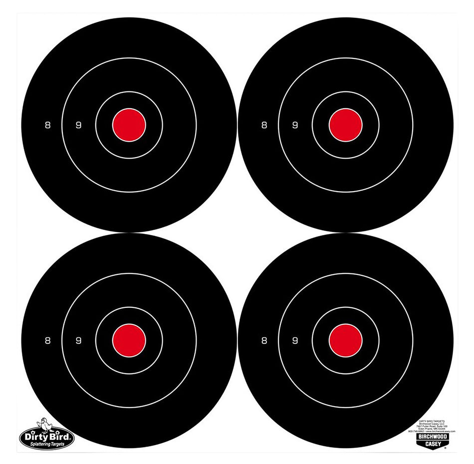 Birchwood Casey 35570 Dirty Bird 6" Bullseye Tagboard Hanging Target Black/White 100 Per Pkg