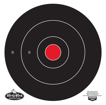 Birchwood Casey 35070 Dirty Bird 12" Bullseye Tagboard Hanging Target Black/Red 100 Per Pkg