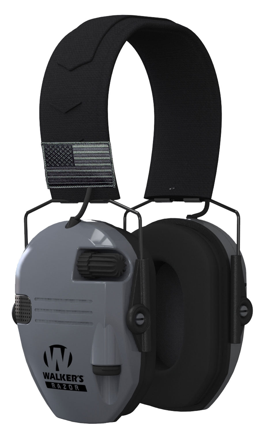 Walker's GWPRSEMPATGY Razor Patriot Electronic Muff 23 dB Over the Head Black/Gray Polymer Sports South Exclusive