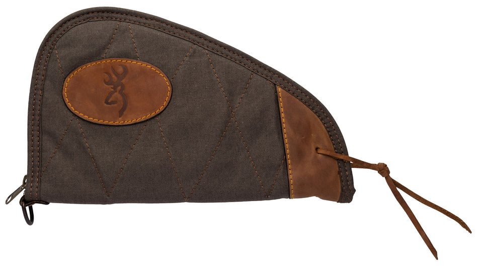 Browning 1423886911 Lona 11" Flint/Brown Canvas Pistol Rug with Closed-Cell Foam Padding