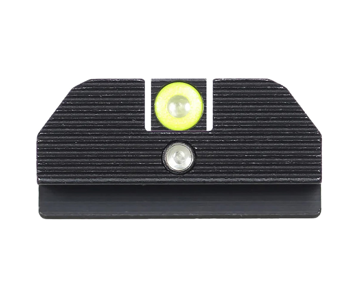 Night Fision GLK001015YGZ Student of the Gun Accur8 Tritium Night Sights Glock 17/17L/19 Yellow Outline Front