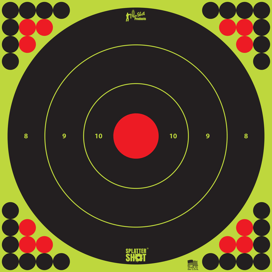Pro-Shot LONGRANGE172 SplatterShot Self-Adhesive 17.25" Bullseye Target Black/Green/Red 5 Pack