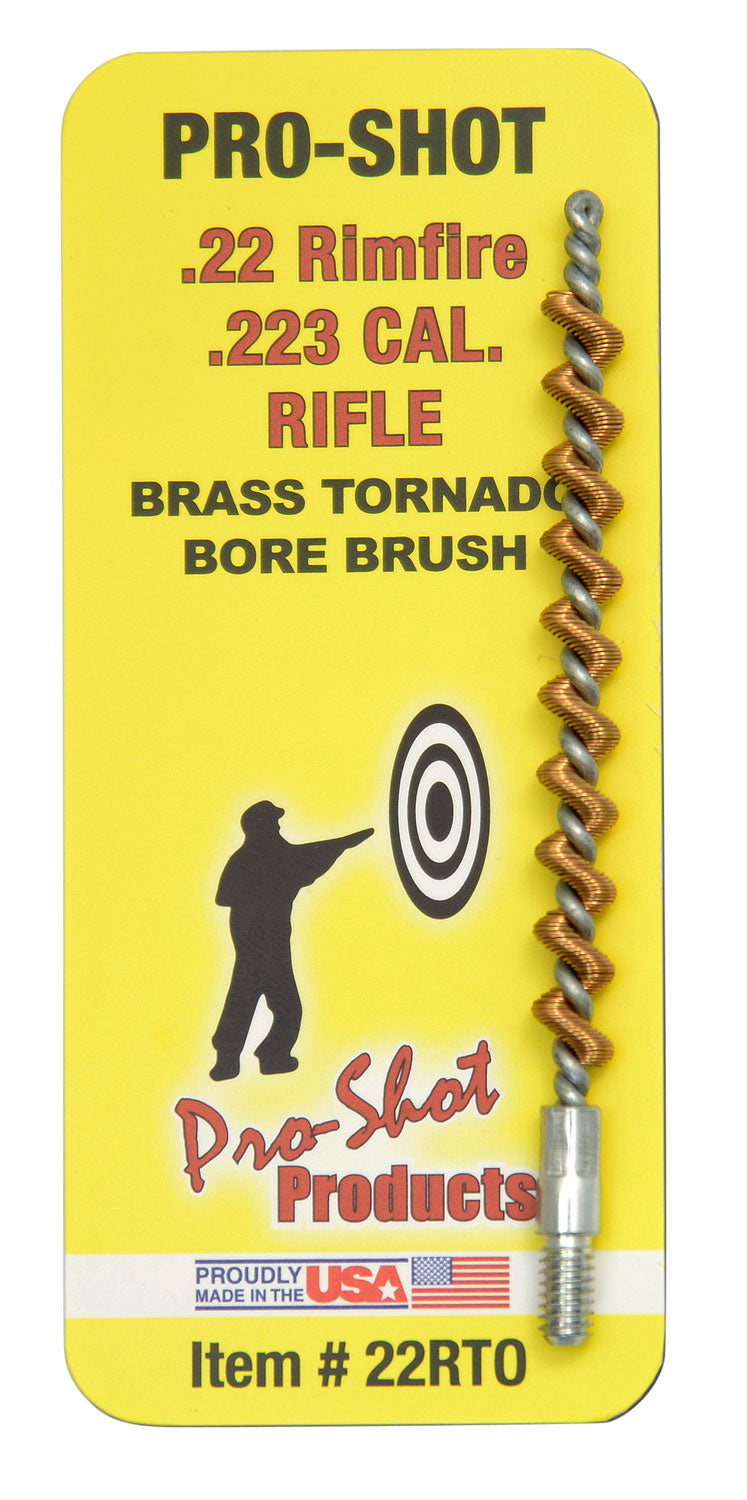 Pro-Shot 22RTO .22/.223/5.56mm Cal Rifle Tornado Bore Brush Brass Spiral Wound #8-32 Thread