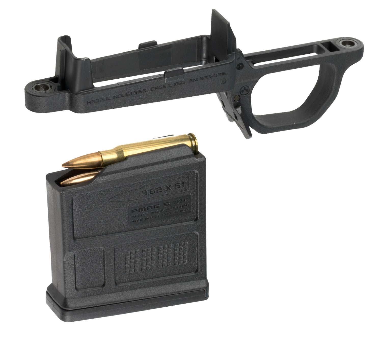 Magpul MAG497-BLK Bolt Action Magazine Well for Remington 700 Hunter Stock Black Polymer Includes PMAG5 7.62 AC