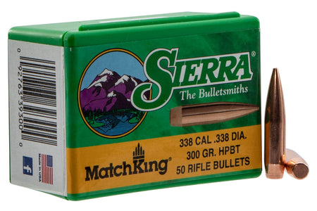 Sierra MatchKing 338Cal 300gr HPBT Target Projectiles 50/Box