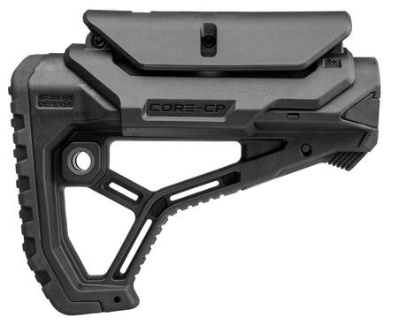 FAB Defense GL-Core CP Buttstock for AR-15/M4 with Adjustable Cheek-Rest - Black Fiberglass Reinforced Polymer
