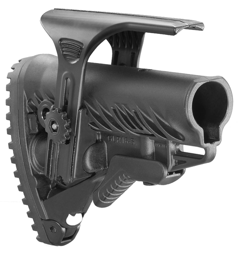 FAB Defense FXGLR16CP GLR-16 CP Tactical Buttstock AR-15/M16/M4 Adjustable Cheek-Rest Black Polymer