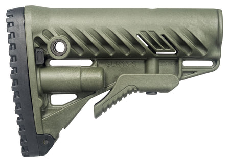 FAB Defense FXGLR16G GLR-16 Buttstock for AR-15/M16/M4 OD Green Polymer Anti-Rattle