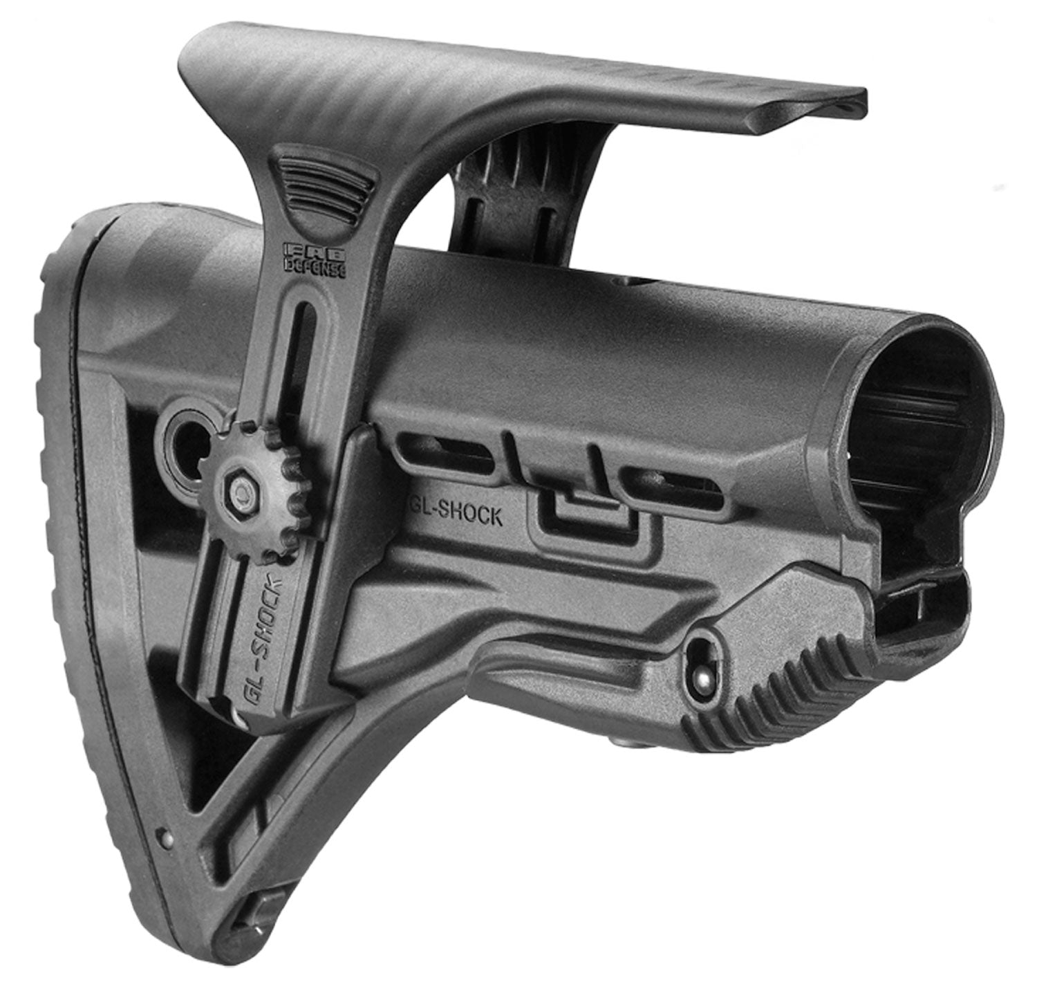FAB Defense GL-Shock CP Buttstock for AR-15/M16/M4 with Adjustable Cheek-Rest & Anti-Rattle Black Polymer