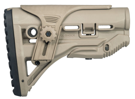 FAB Defense GL-Shock CP Buttstock for AR-15/M16/M4 Adjustable Cheek-Rest FDE Mil-Spec Polymer