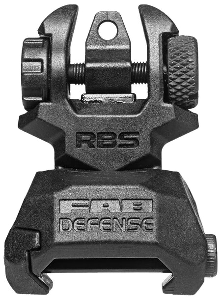 FAB Defense FXRBS Folding Rear Back-Up Sight AR-15/M16/M4 Dual Aperture Spring-Locked Black