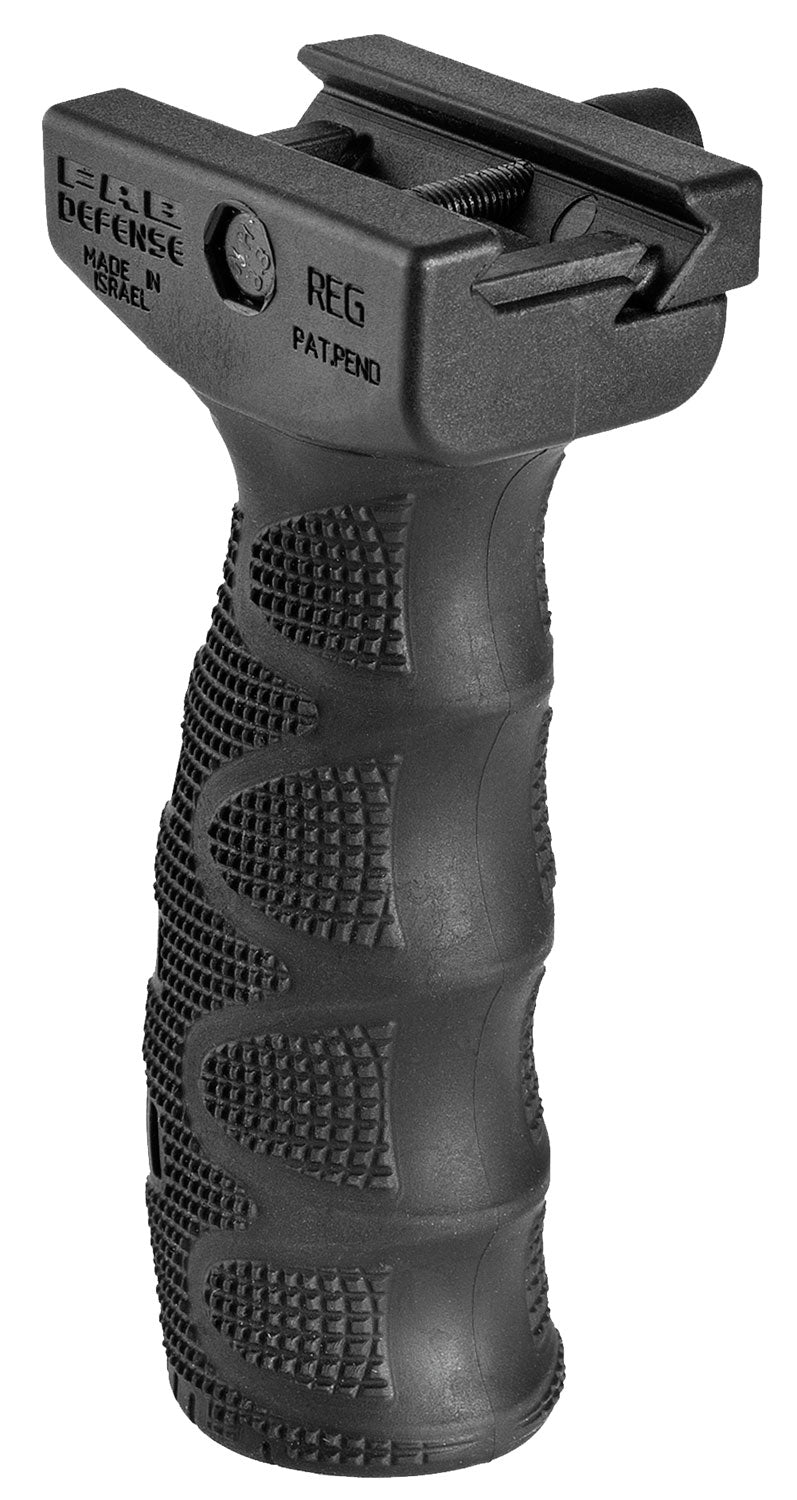 FAB Defense FXREGB REG Rubberized Ergonomic Tactical Foregrip with Waterproof Storage Black Latex Reinforced Polymer