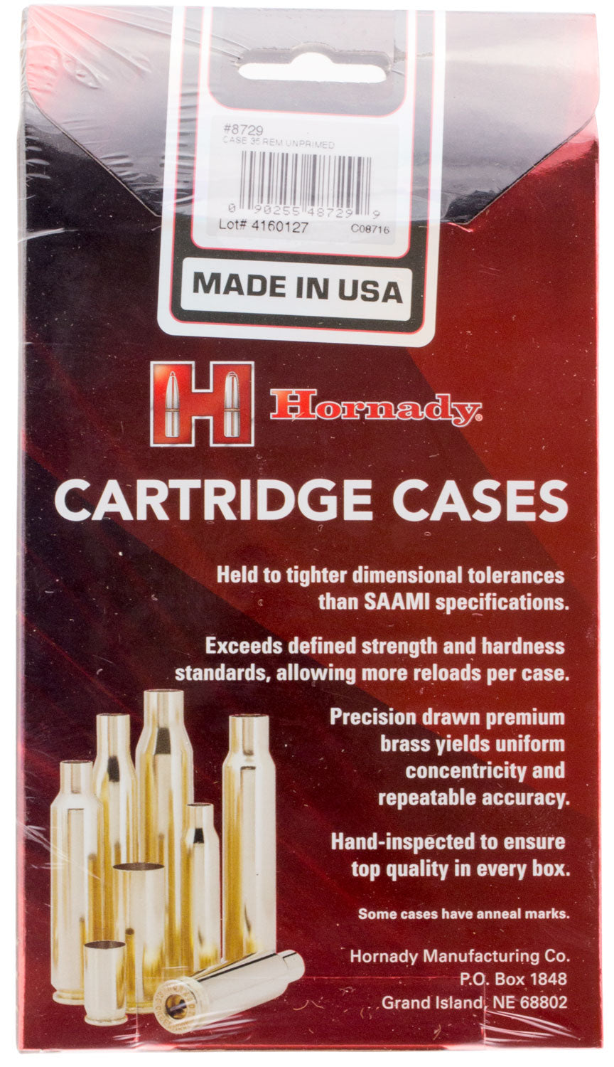 Hornady 8729 Unprimed 35 Rem Cartridge Rifle Brass Cases