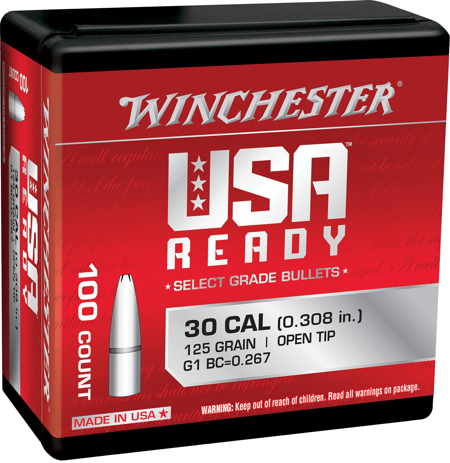 Winchester WBR30125 Centerfire Rifle 308 Win 125gr OT Reloading Bullets 100/Box