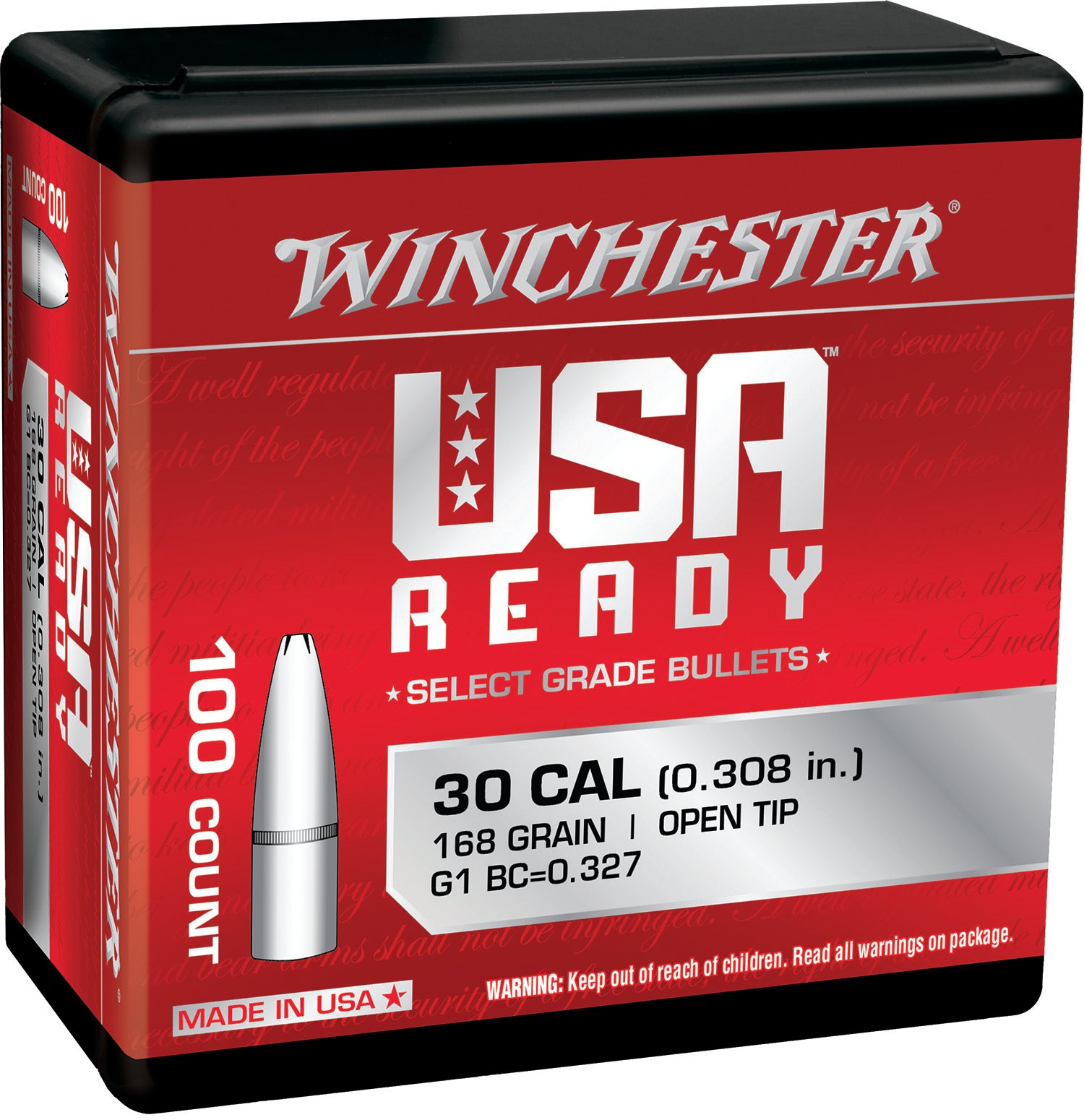Winchester WBR30168 Centerfire Rifle 308 Win 168gr OT Reloading Bullets 100/Box