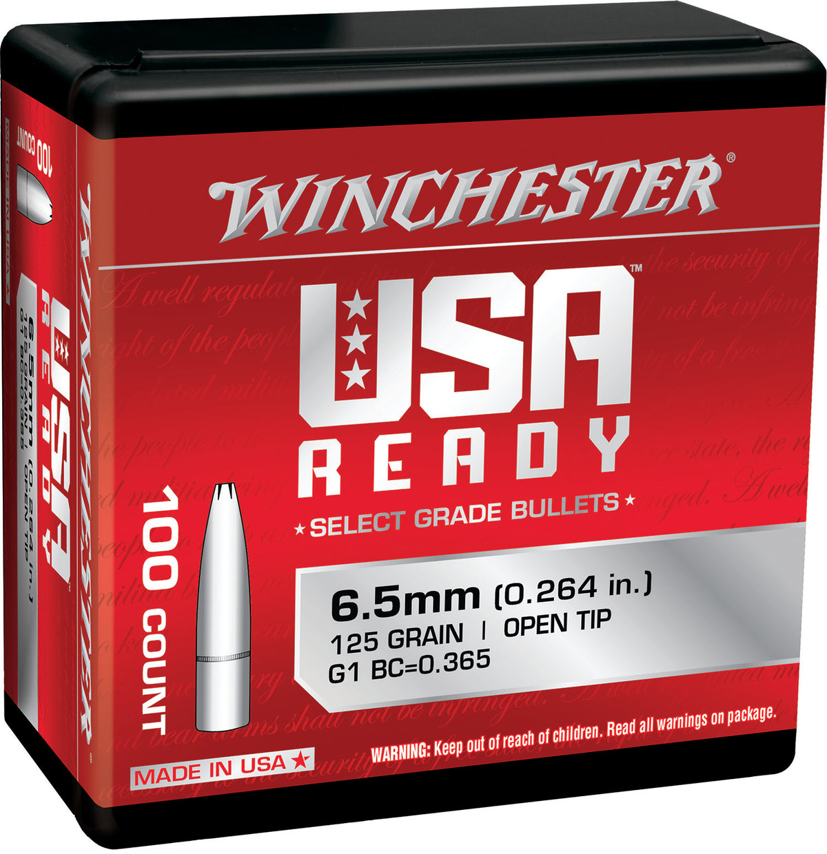 Winchester WBR65125 Centerfire Rifle 6.5 Creedmoor 125gr OT Reloading Bullets 100/Box