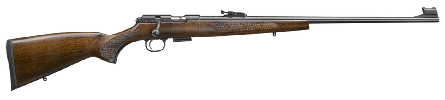 CZ-USA 02301 CZ 457 Lux 22 LR Caliber with 5+1 Capacity, 24" Barrel, Black Nitride Metal Finish & Turkish Walnut Stock Right Hand (Full Size)