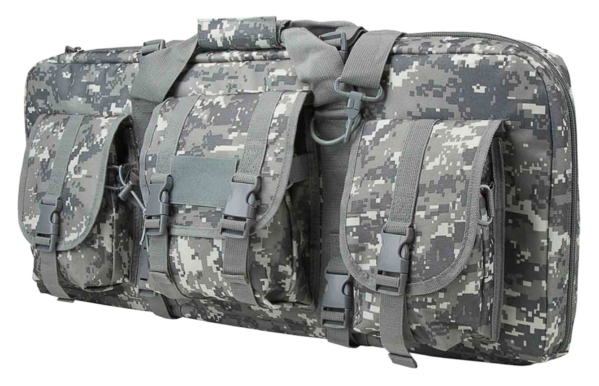 NcStar CVCPD2962D28 VISM Deluxe SubGun 28" Digital Camo PVC Double Pistol Case with Exterior Pockets