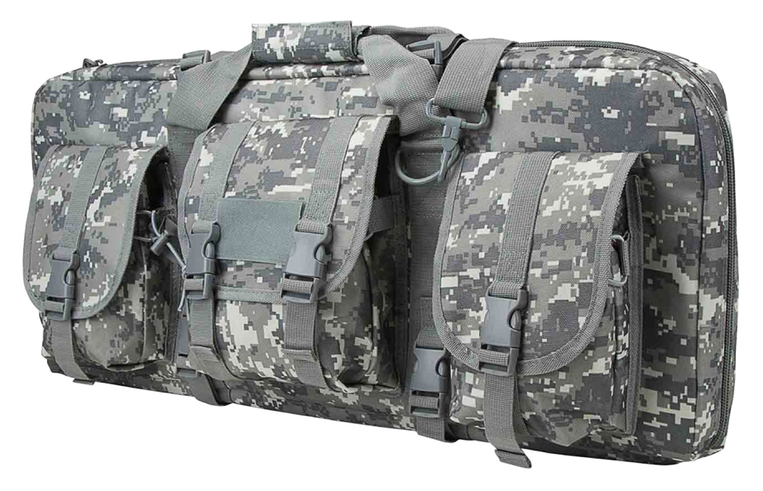 NcStar CVCPD2962D28 VISM Deluxe SubGun 28" Digital Camo PVC Double Pistol Case with Exterior Pockets