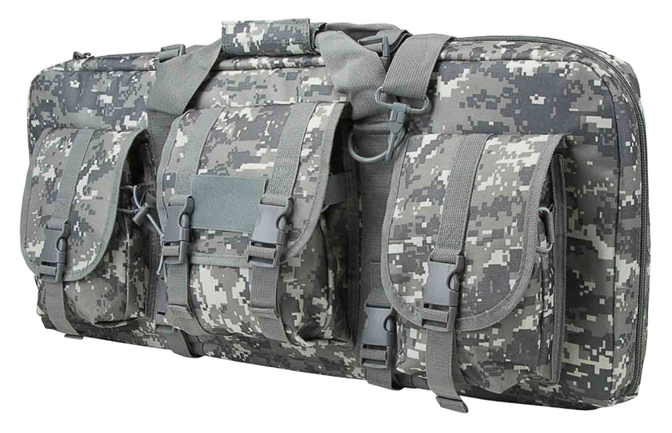 NcStar CVCPD2962D28 VISM Deluxe SubGun 28" Digital Camo PVC Double Pistol Case with Exterior Pockets