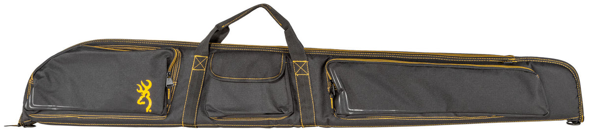 Browning 1419559902 Black & Gold 54" Shotgun Case Black Ripstop 600D Polyester with Buck Mark Logo