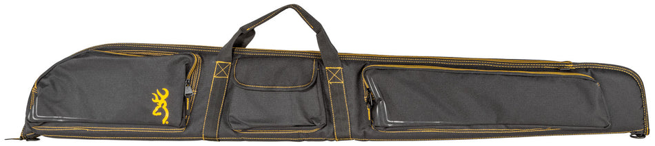 Browning 1419559902 Black & Gold 54" Shotgun Case Black Ripstop 600D Polyester with Buck Mark Logo