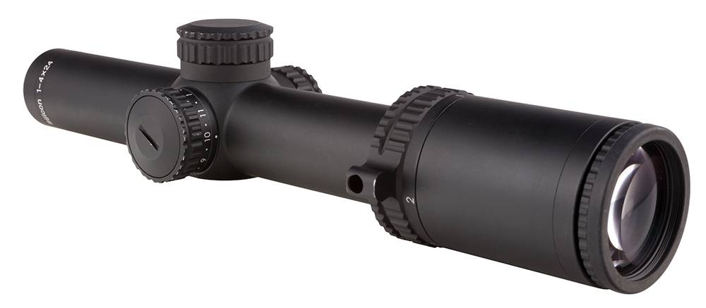 Trijicon AccuPower 1-4x24mm 30mm Tube Black Illuminated Green Segmented Circle Dot SFP Riflescope 1900007