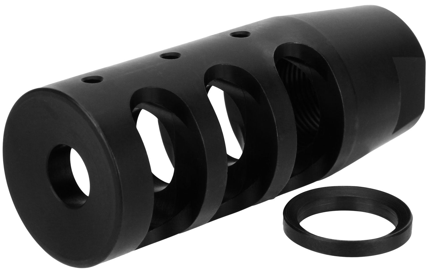 TacFire MZ1002N AR-15 Compact Compensator Black Nitride Steel 1/2-28 tpi 5.56x45mm NATO