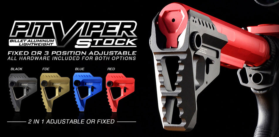 Strike Industries Pit Viper AR-Platform Adjustable Stock Blue Aluminum/Steel with QD Swivels