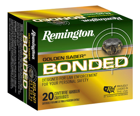 Remington 29341 Golden Saber Bonded Brass Jacketed Hollow Point  124 Grain 9mm Luger/Parabellum