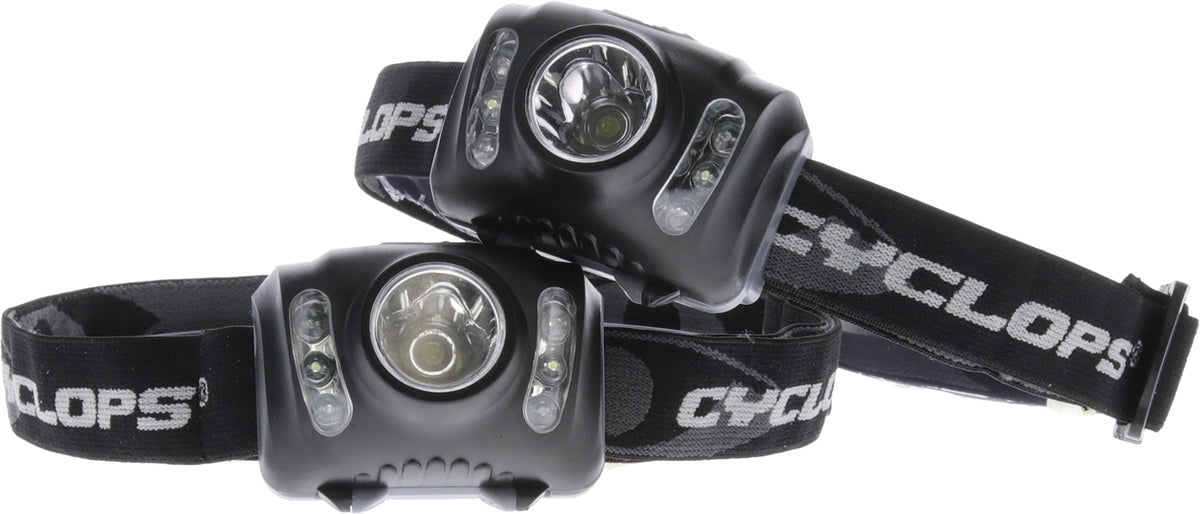 Cyclops CYCHL2102PK Headlamp 210 Lumens White Red Green LED Black Multi-Mode 2 Pack