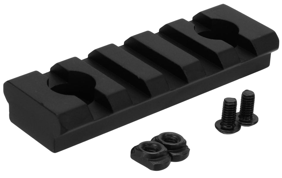 TacFire MAR105S M-LOK Picatinny Rail 2-3/8 Inch 5 Slots Black Anodized