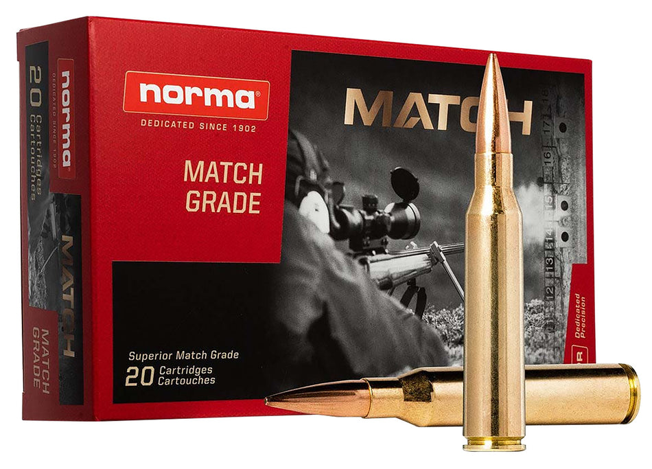 Norma Dedicated Precision Golden Target Match .338 Norma Mag 300 gr BTHP ammo