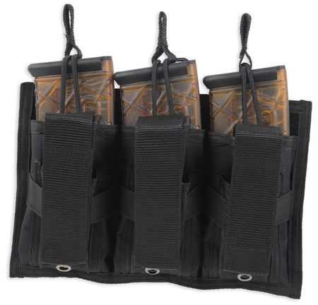 Bulldog BDT62 Tri-Double MOLLE Magazine Pouch Black for 30-Round AR and High-Cap Pistol Mags