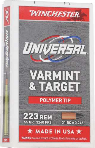 Winchester Varmint and Target .223 Remington 55 gr PolyTip ammo