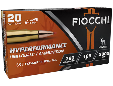 Fiocchi Hyperformance .260 Remington 129 gr PolyTip ammo