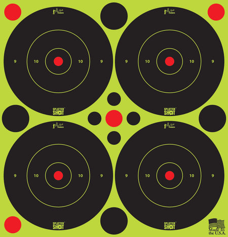 Pro-Shot 3BGREEN48 SplatterShot Self-Adhesive 3" Bullseye Target Black/Green 12-Pack/48 Targets