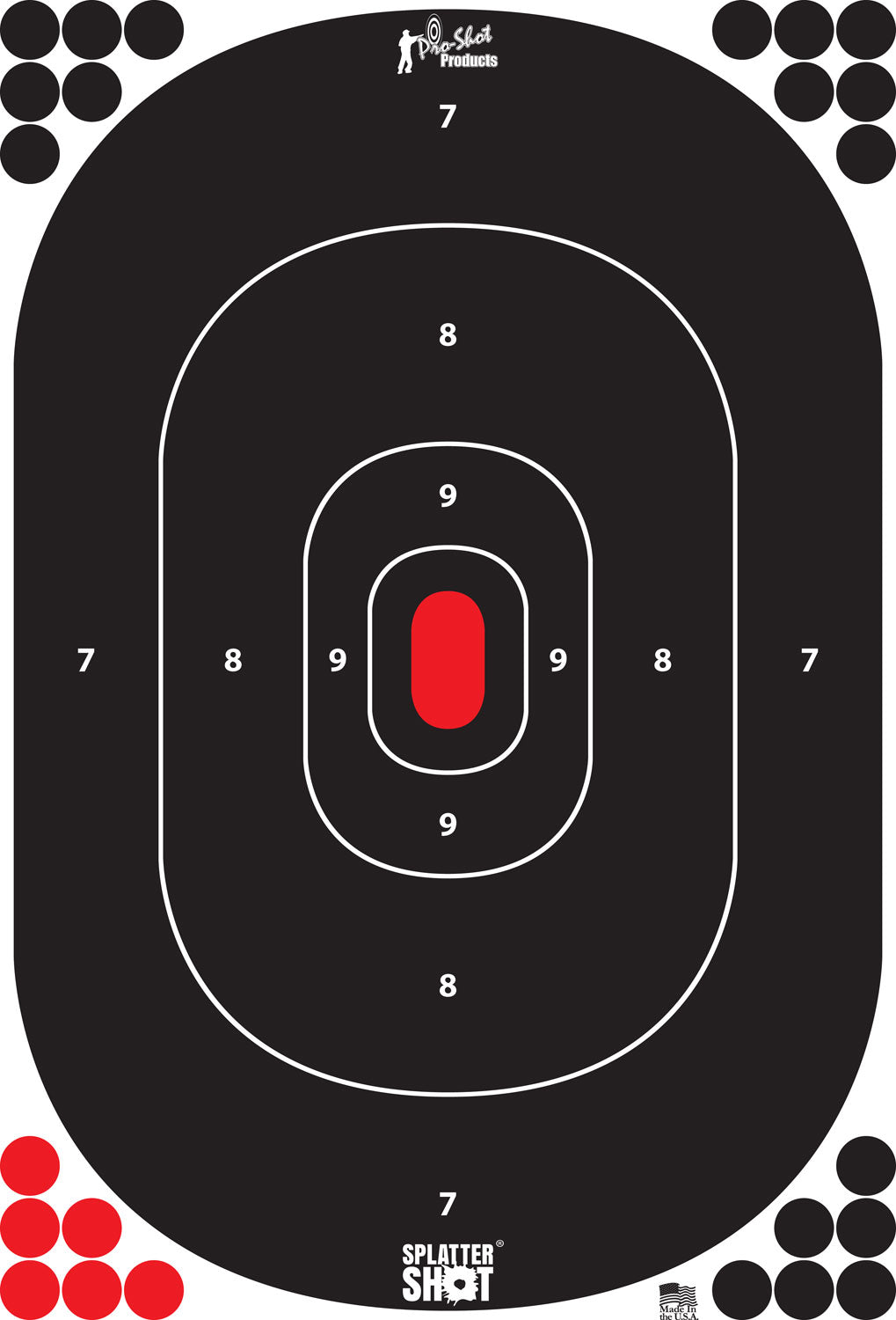 Pro-Shot SILHIN5PK SplatterShot Black/Red Silhouette Self-Adhesive Paper Targets 12"x17" 5 Pack