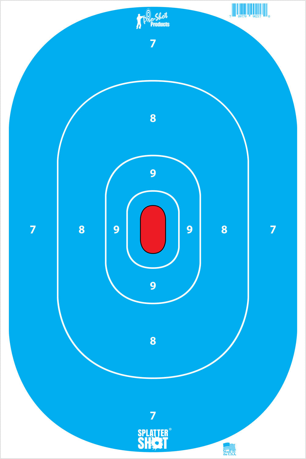 Pro-Shot SILHINTPBLUE SplatterShot Silhouette Hanging Tagboard Targets 12"x18" Hi-Vis Blue Reactive White 8 Pack